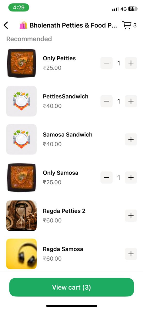 Browse menu on WhatsApp